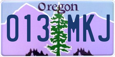 OR license plate 013MKJ