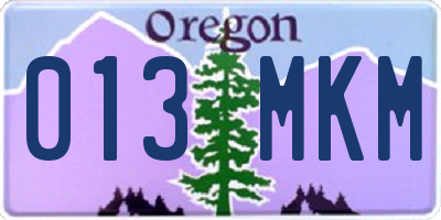 OR license plate 013MKM