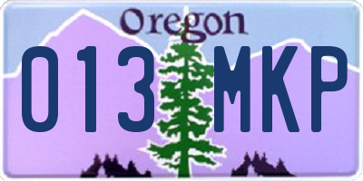 OR license plate 013MKP