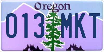 OR license plate 013MKT