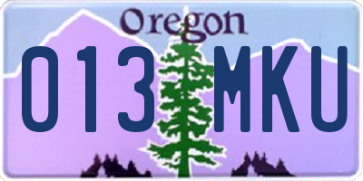 OR license plate 013MKU