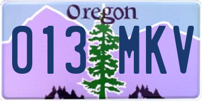 OR license plate 013MKV