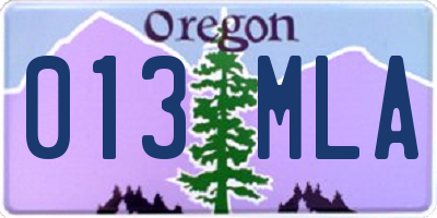 OR license plate 013MLA