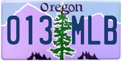 OR license plate 013MLB