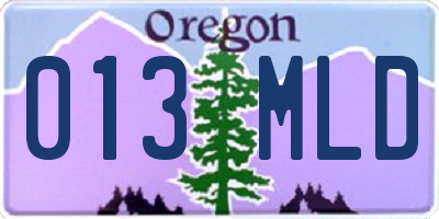 OR license plate 013MLD