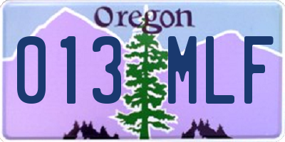 OR license plate 013MLF