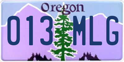 OR license plate 013MLG