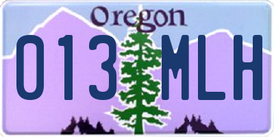 OR license plate 013MLH