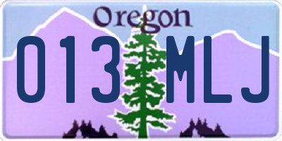 OR license plate 013MLJ
