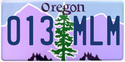 OR license plate 013MLM