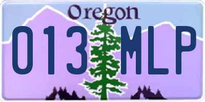 OR license plate 013MLP