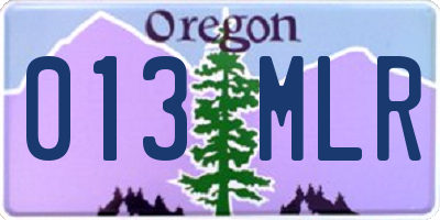 OR license plate 013MLR
