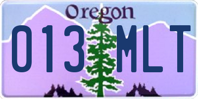 OR license plate 013MLT