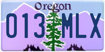 OR license plate 013MLX