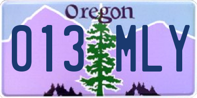 OR license plate 013MLY
