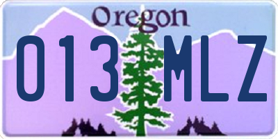 OR license plate 013MLZ