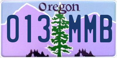 OR license plate 013MMB
