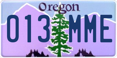 OR license plate 013MME