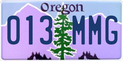 OR license plate 013MMG