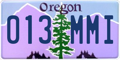 OR license plate 013MMI