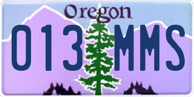 OR license plate 013MMS