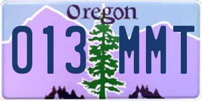 OR license plate 013MMT