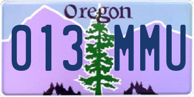 OR license plate 013MMU