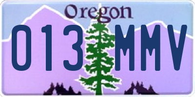 OR license plate 013MMV