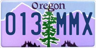 OR license plate 013MMX