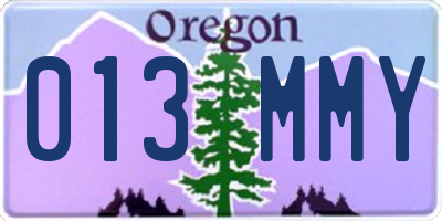 OR license plate 013MMY