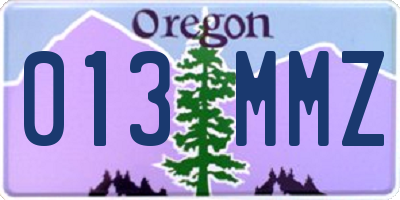 OR license plate 013MMZ