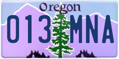 OR license plate 013MNA