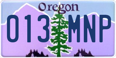 OR license plate 013MNP