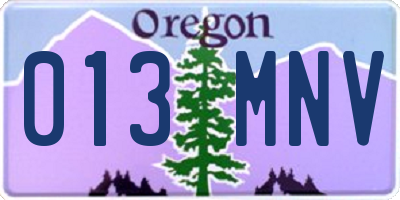 OR license plate 013MNV
