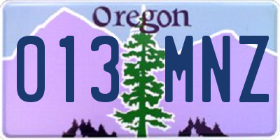 OR license plate 013MNZ