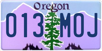 OR license plate 013MOJ