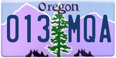 OR license plate 013MQA