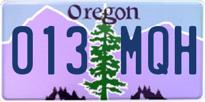 OR license plate 013MQH