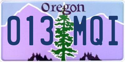 OR license plate 013MQI