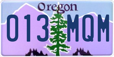 OR license plate 013MQM