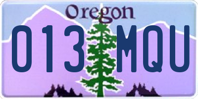 OR license plate 013MQU
