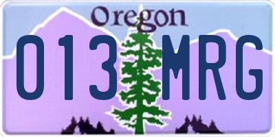 OR license plate 013MRG