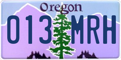 OR license plate 013MRH