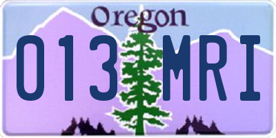 OR license plate 013MRI