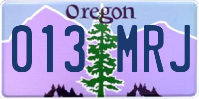 OR license plate 013MRJ