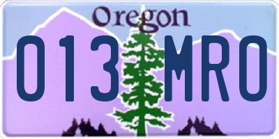 OR license plate 013MRO