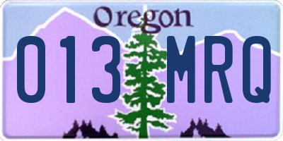 OR license plate 013MRQ