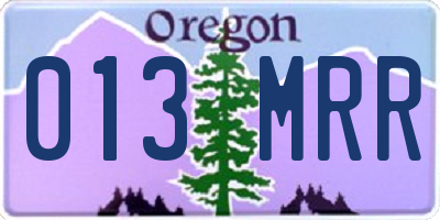 OR license plate 013MRR