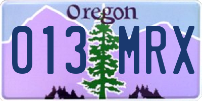 OR license plate 013MRX