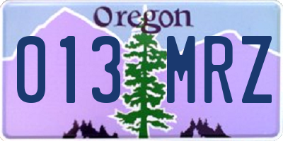 OR license plate 013MRZ